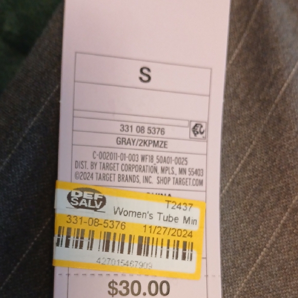 NWT Wild Fable Charcoal Pinstripe Pencil Halter Dress - Picture 3 of 4